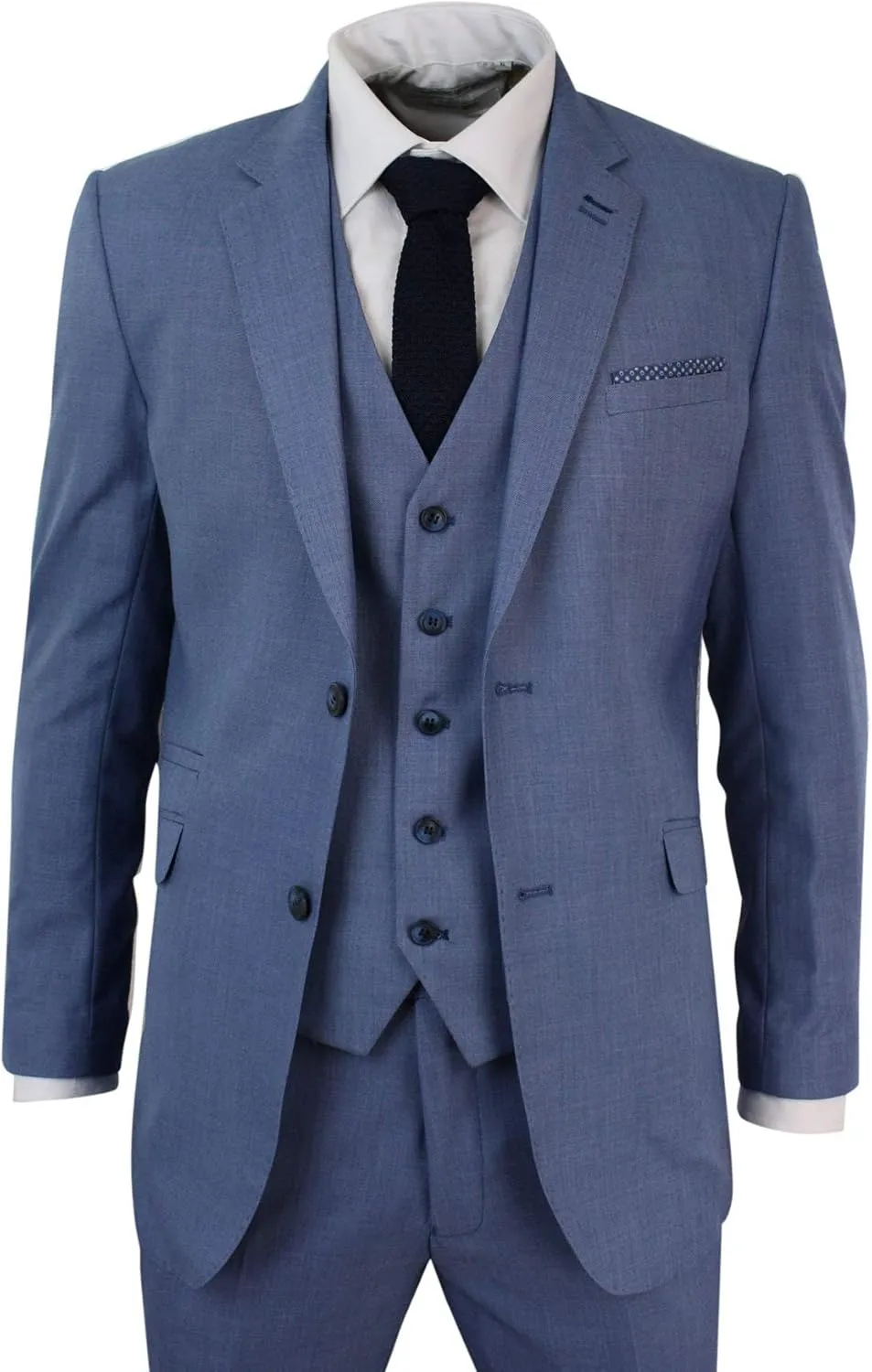 HOTK Men's Suits Slim Fit 3 Piece Groom Tuxedos Notch Lapel Elegant Formal Suits for Business