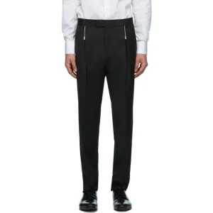 Hugo Black Wool Zip Detail Trousers