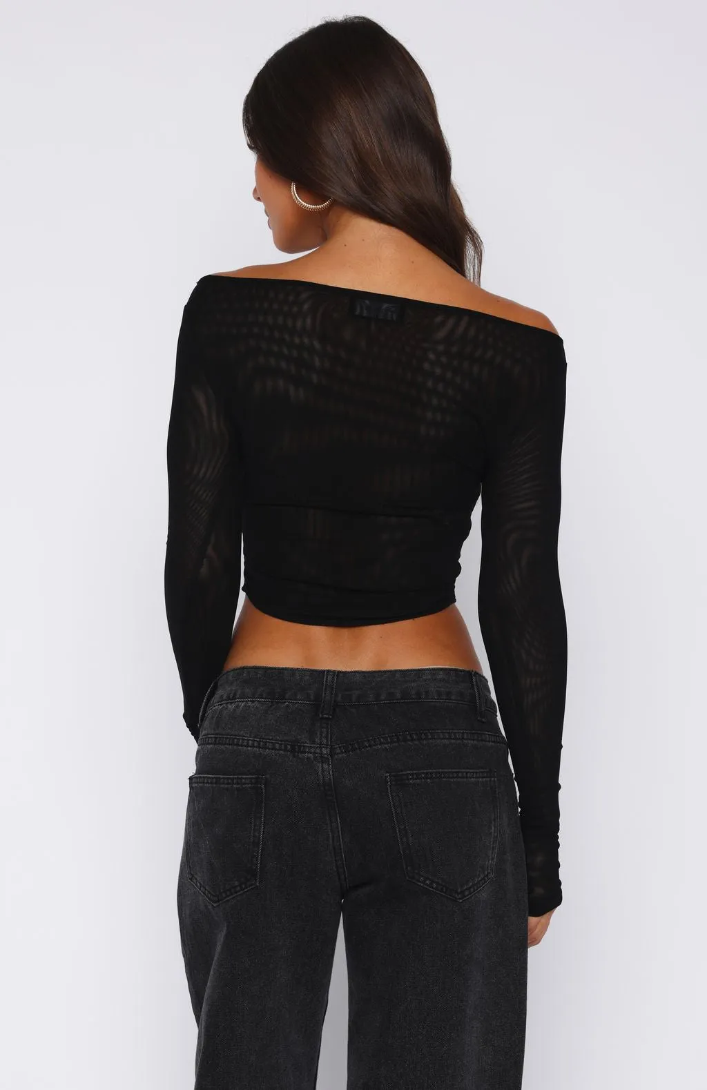 Reinforced Seams Durable Stitch Pattern Hypnotising Thoughts Top Black