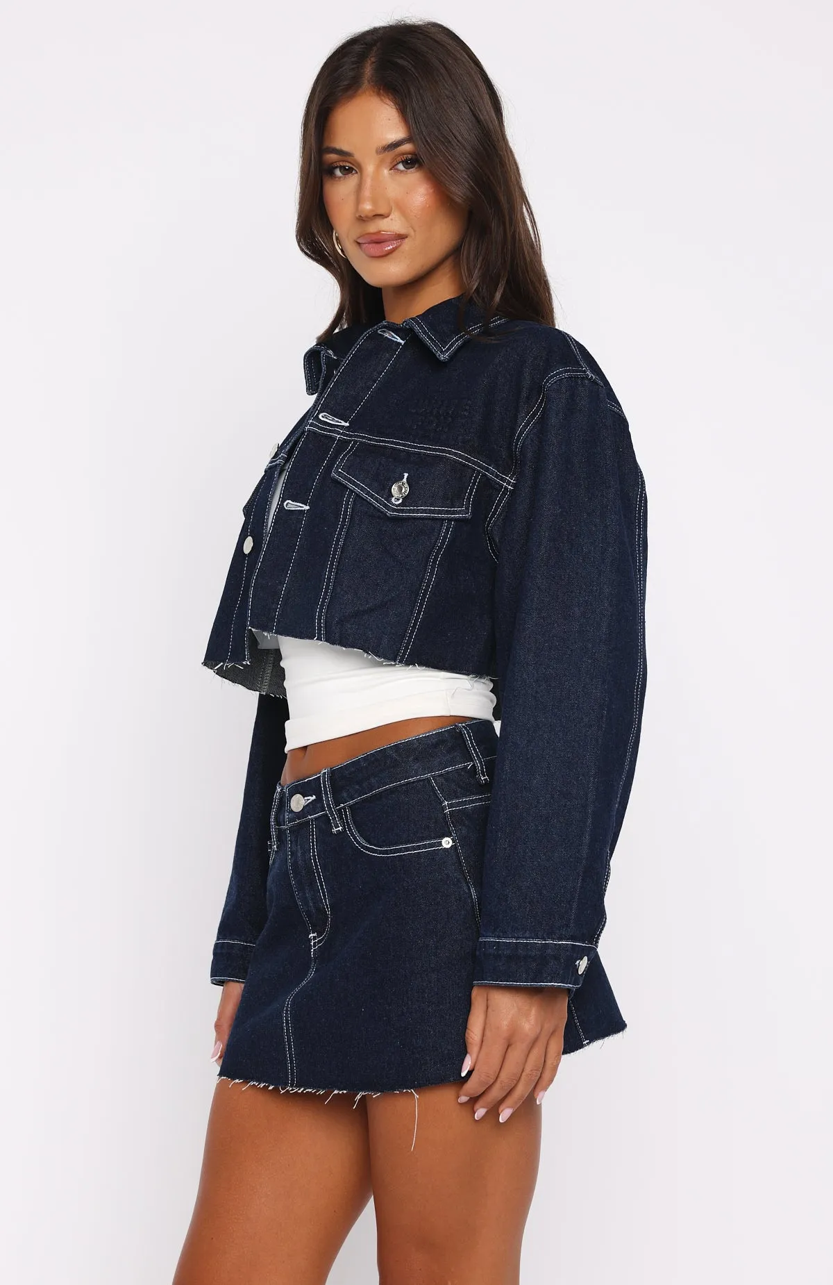 Light Moodboard Something To Prove Denim Mini Skirt Dark Indigo
