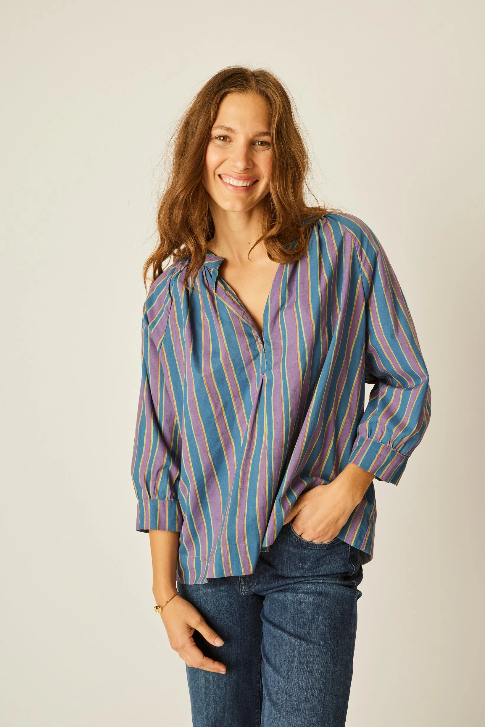 REMY TOP Wool Sweater Double Needle Stitching