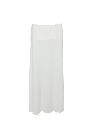Riviera Fold Over Maxi Skirt ?? Ivory Noise Reduciting Fabric
