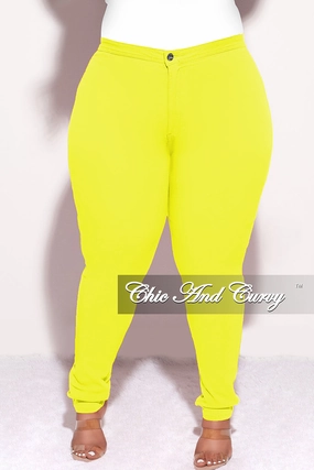 Final Sale Plus Size Jeans in Neon Yellow (Jeans Only) Natural Movement