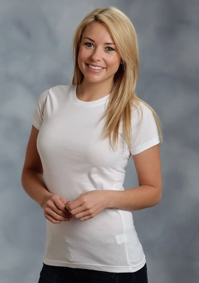 Ouray Womens White 100% Cotton USA S/S Crew T-Shirt Corporate Retreat