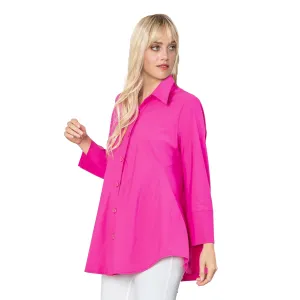 IC Collection Solid High-Low Pocket Shirt in Pink - 3778B-PK - Size M Only!
