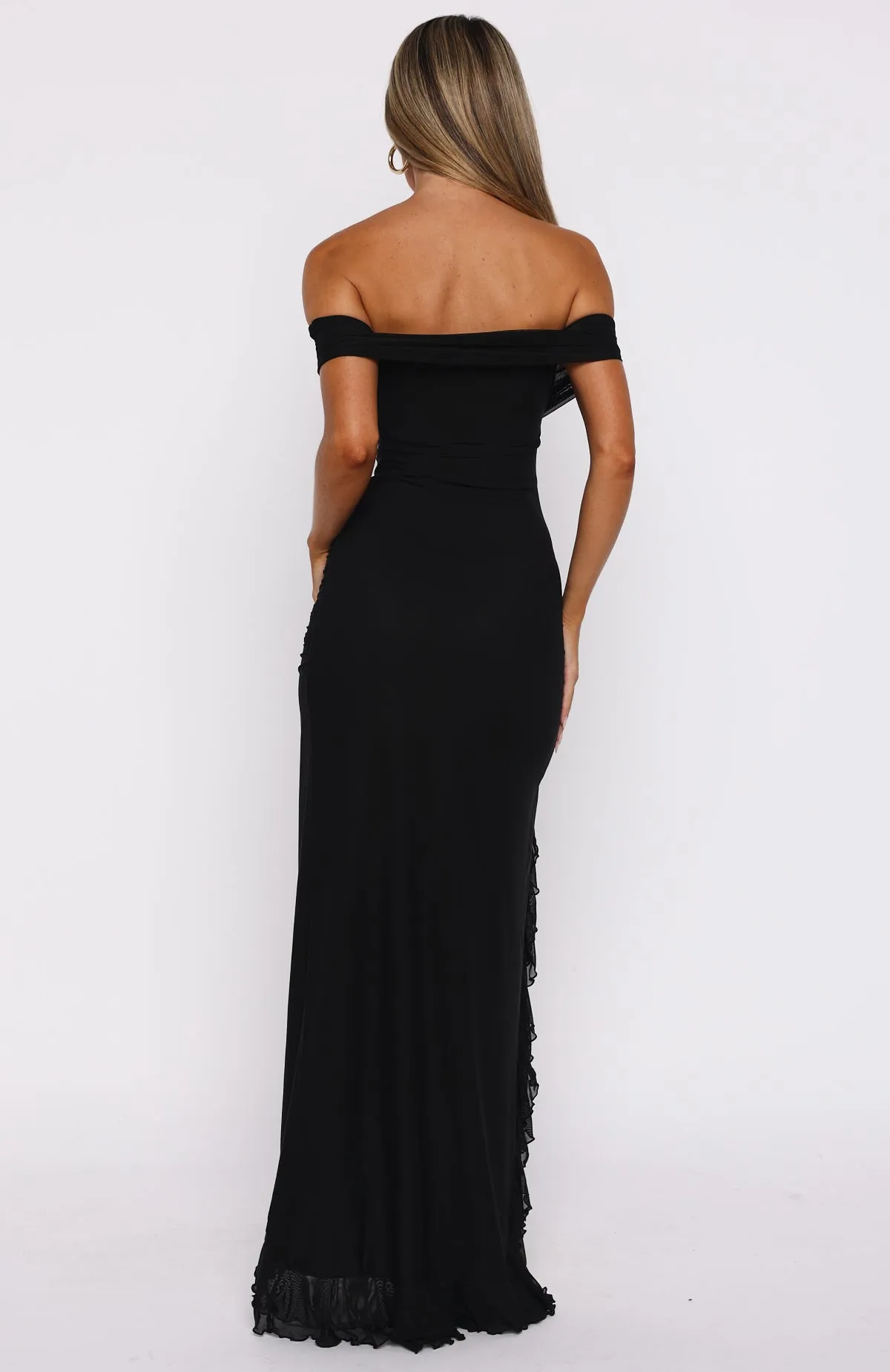 Icon In Motion Strapless Maxi Dress Black HighDensity Knit
