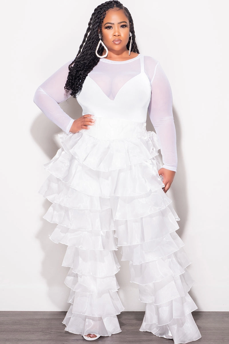 Final Sale Plus Size Mesh Top in White Movement Flex Ultimate Wear