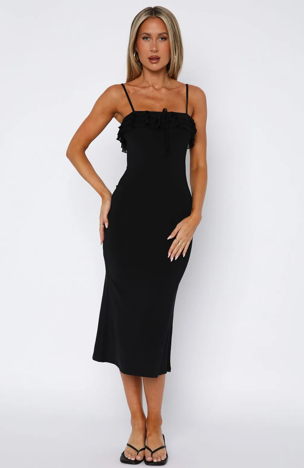 I'm Your Favourite Midi Dress Black Soft Brushed Lining