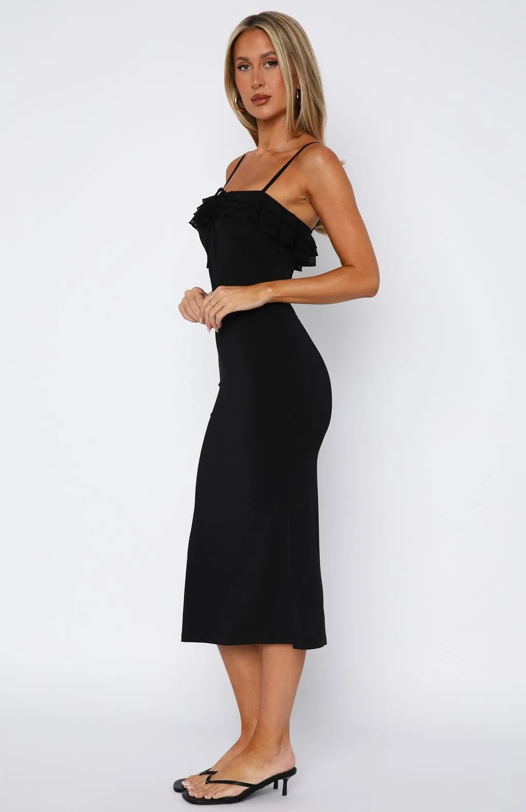 I'm Your Favourite Midi Dress Black SublimatedPrint