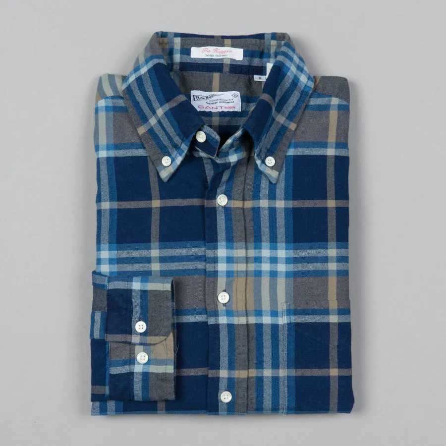 INDIGO OXFORD HUGGER BUTTON DOWN