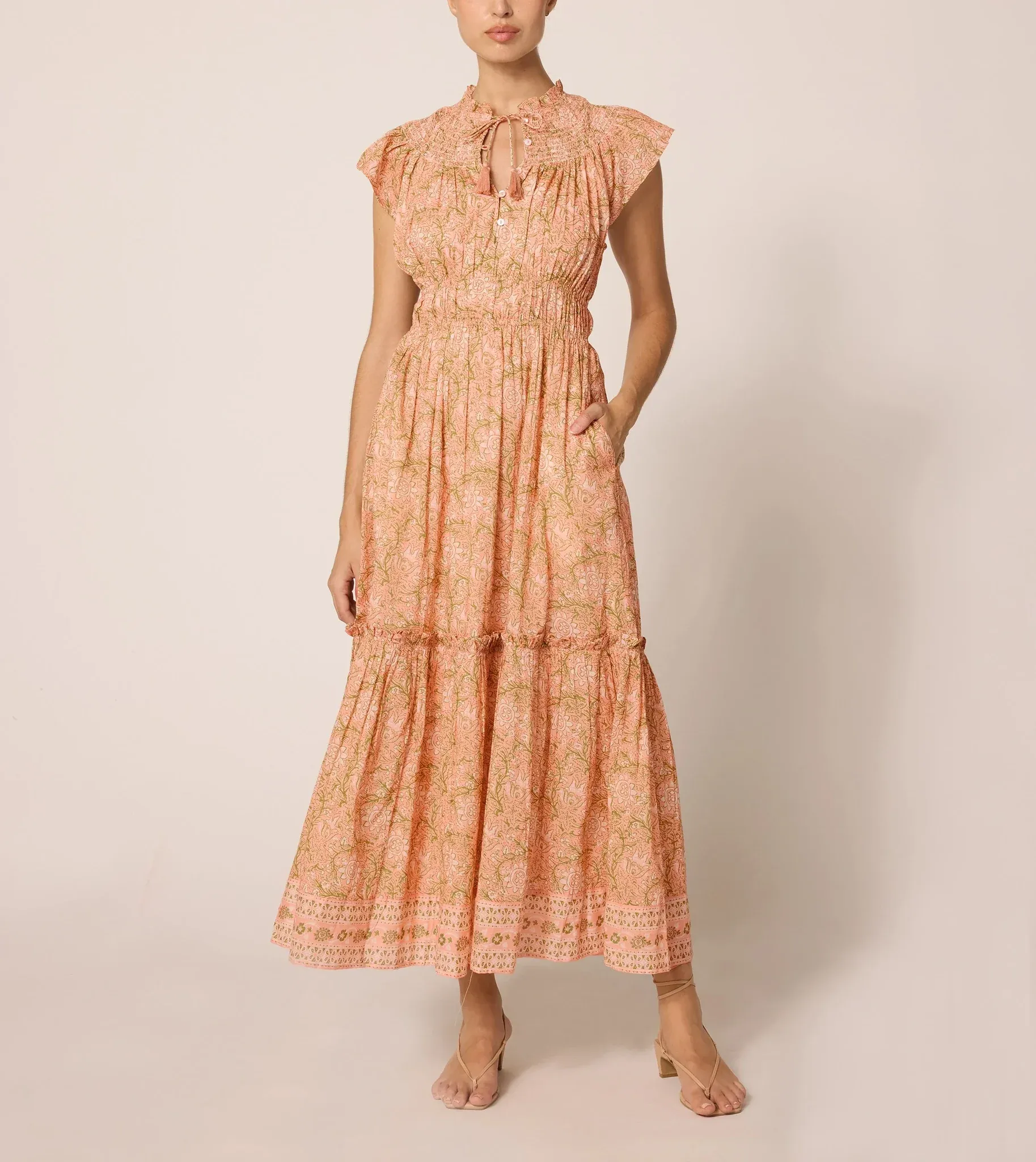 Indira Ankle Dress Sweetheart-Neck