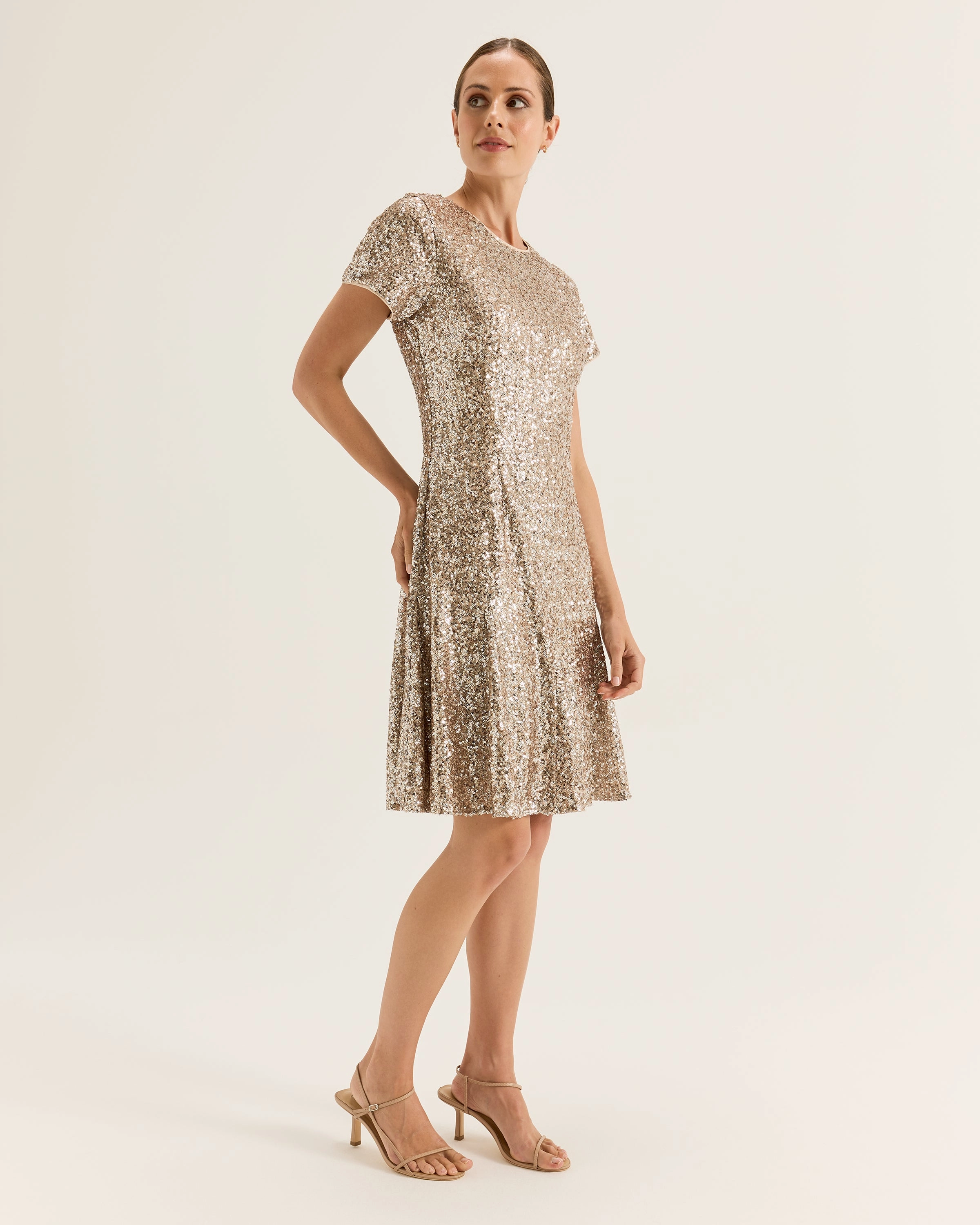 Modest Look Everyday Movement Sequin Mini Dress