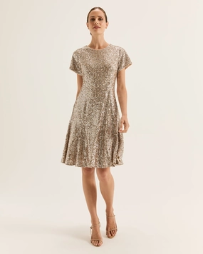 Convertible-Style Sequin Mini Dress