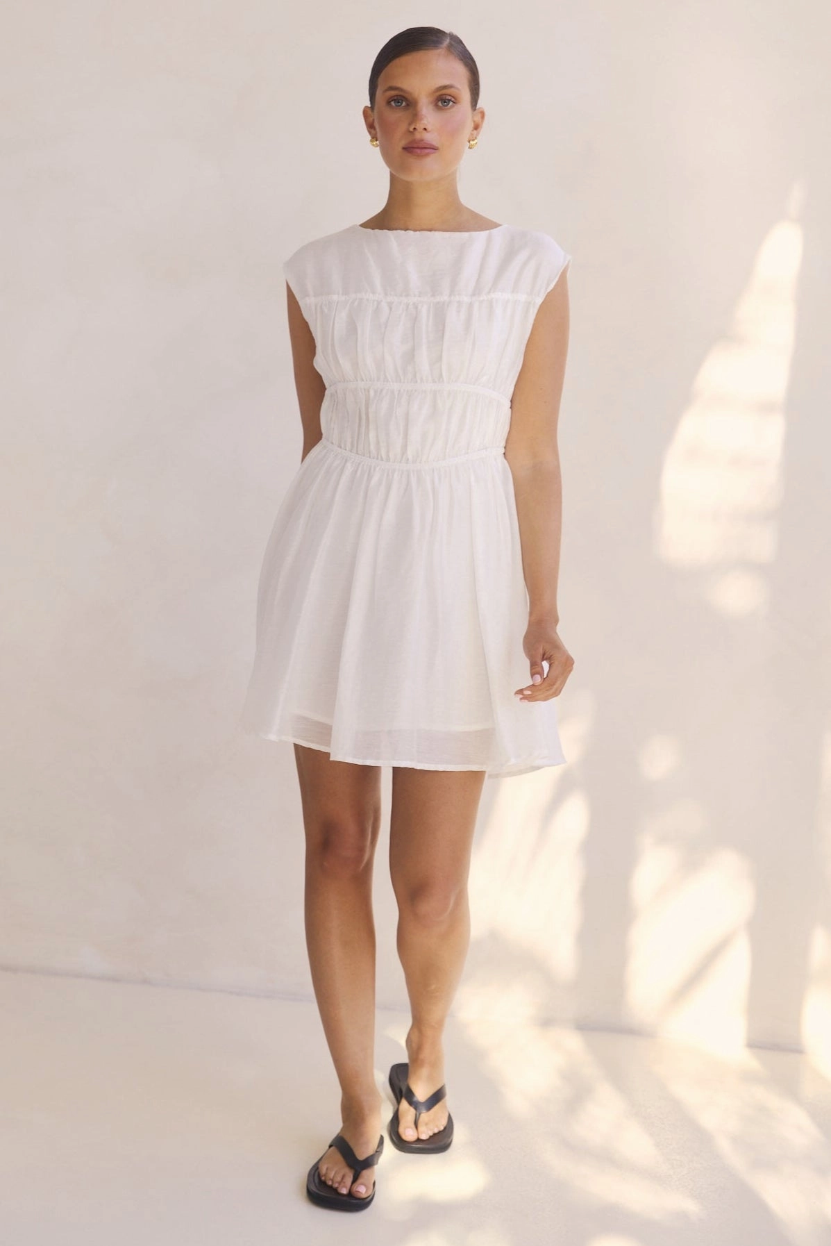 Indra Mini Dress (White) Weekend Casual