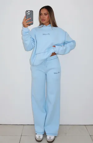 Winter Days Instant Attraction Wide Leg Sweatpants Baby Blue