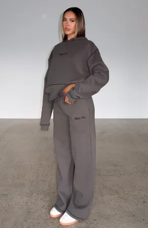 Instant Attraction Wide Leg Sweatpants Charcoal EcoConscious Manufacturing HighDensity Weave