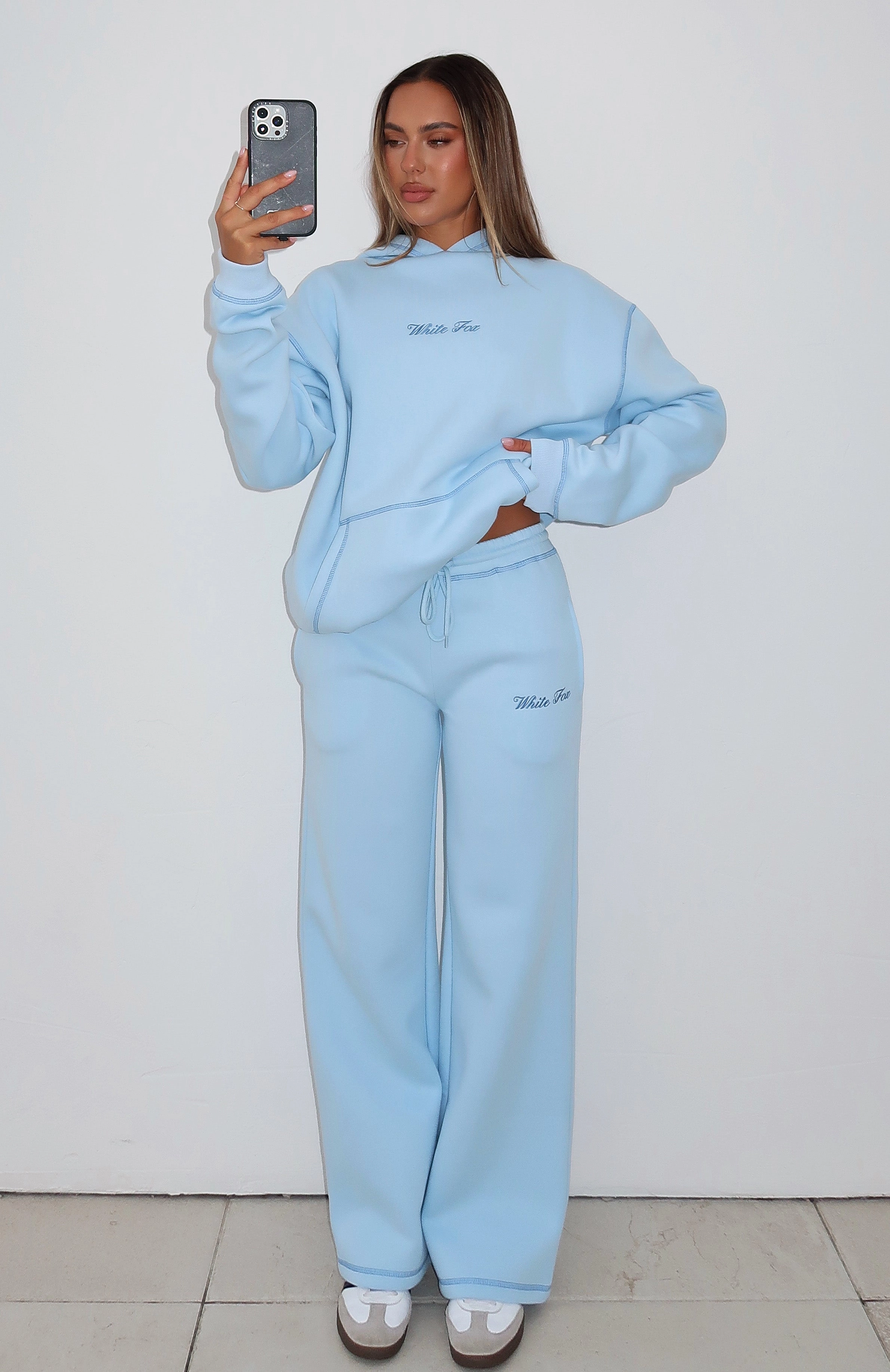 Winter Days Instant Attraction Wide Leg Sweatpants Baby Blue