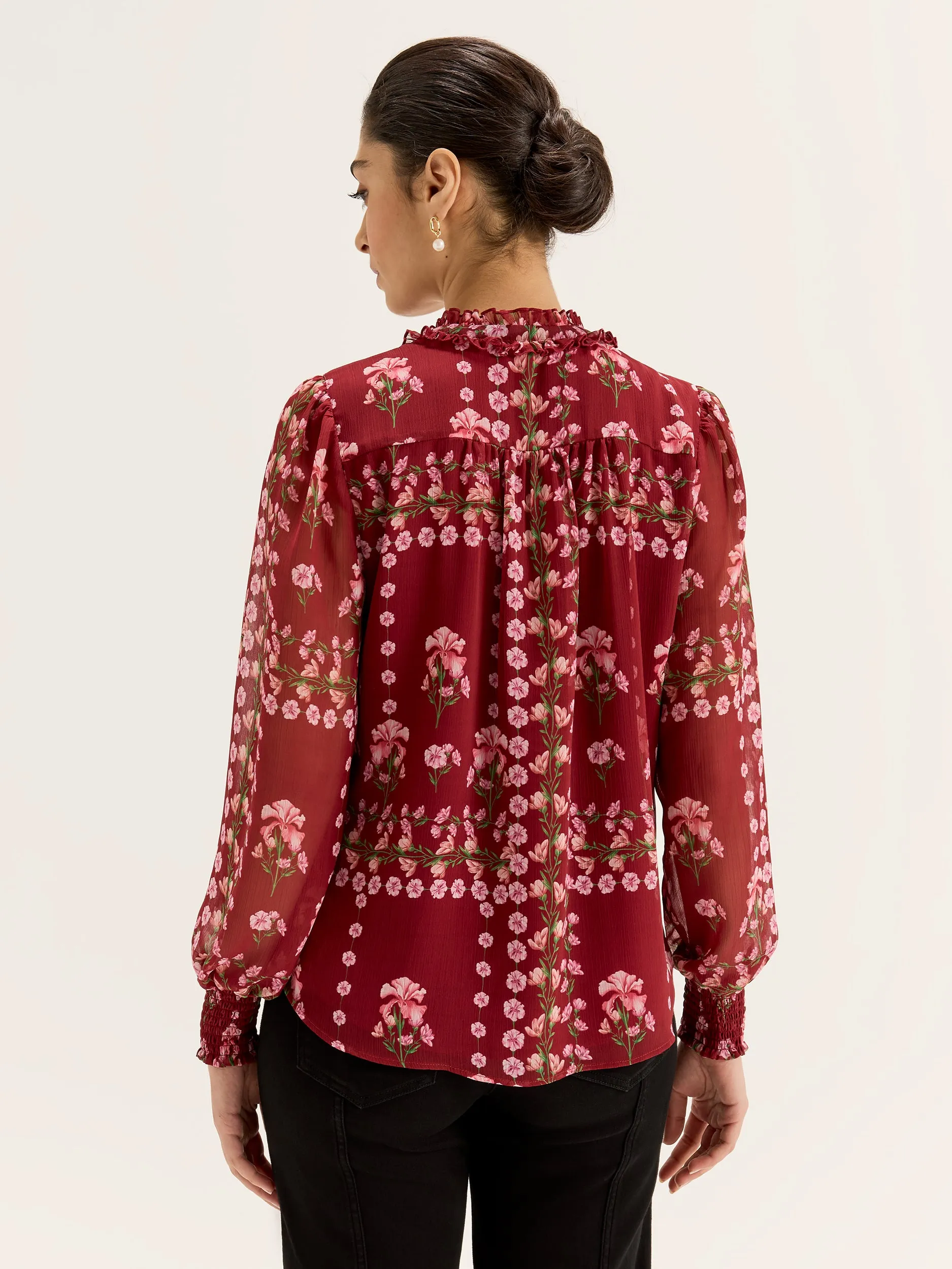 Alpine Rose Blouse Simple Pullover Reinforced Hemline
