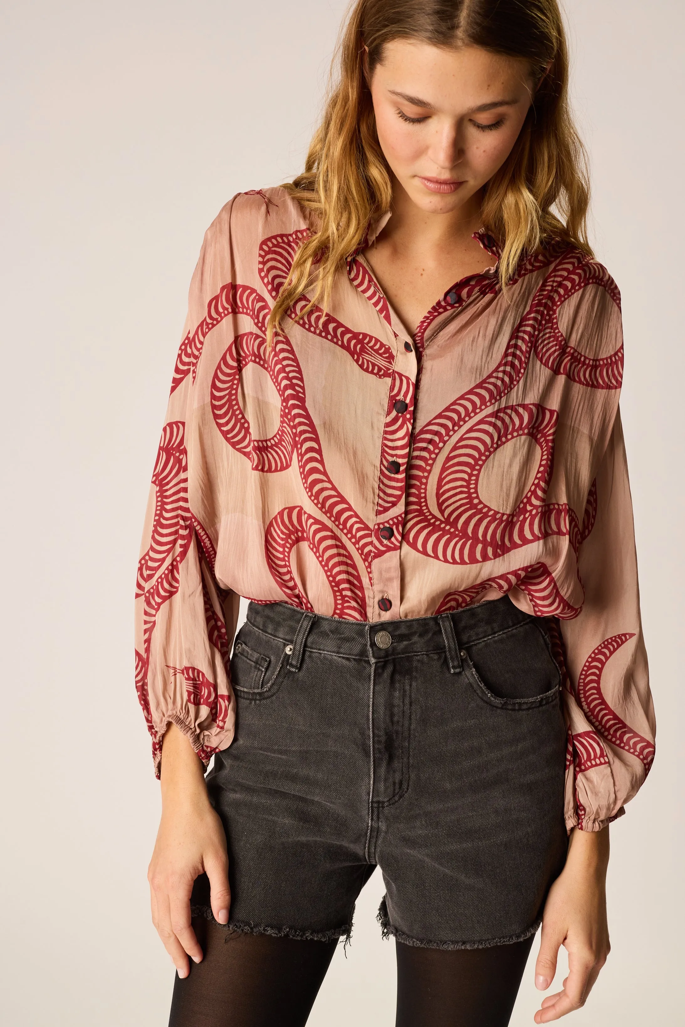 IRIS TOP Retro design Ribbed Neckline