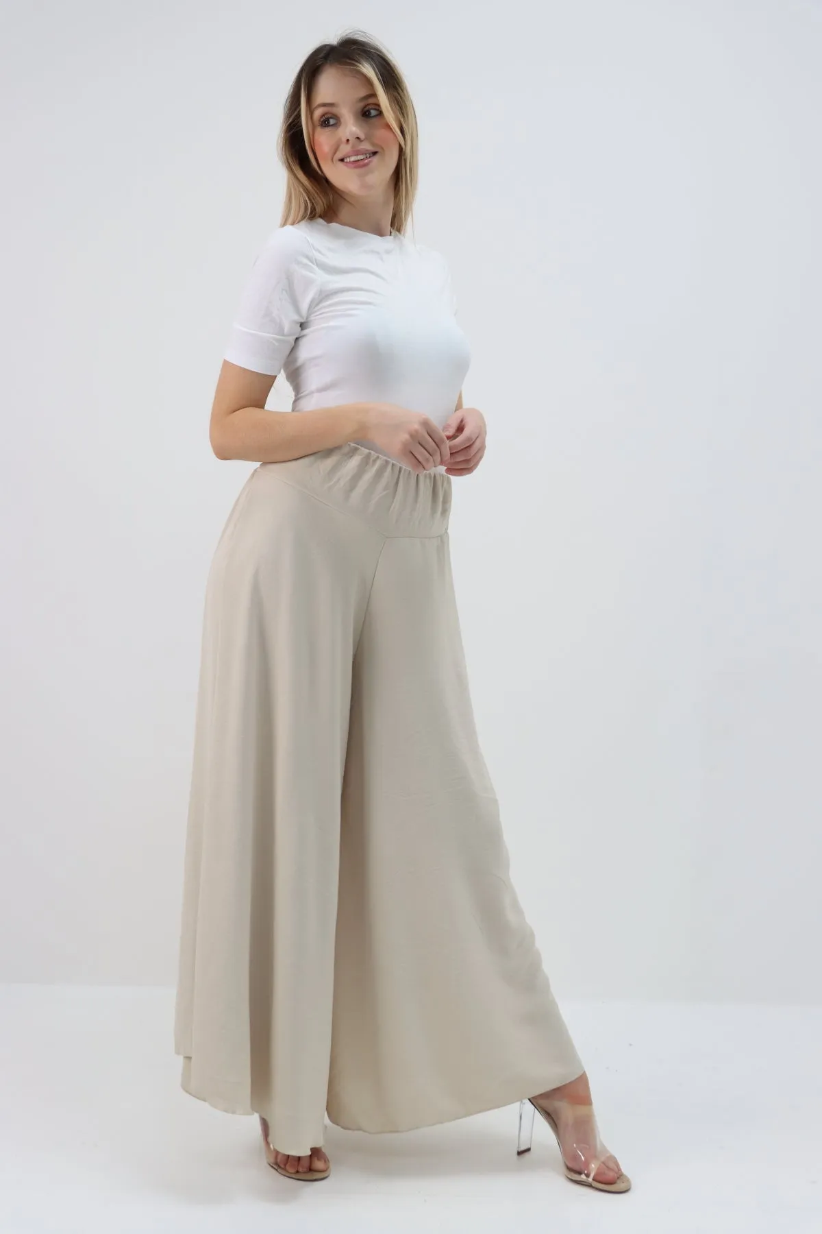 Italian Plain Palazzo Trousers