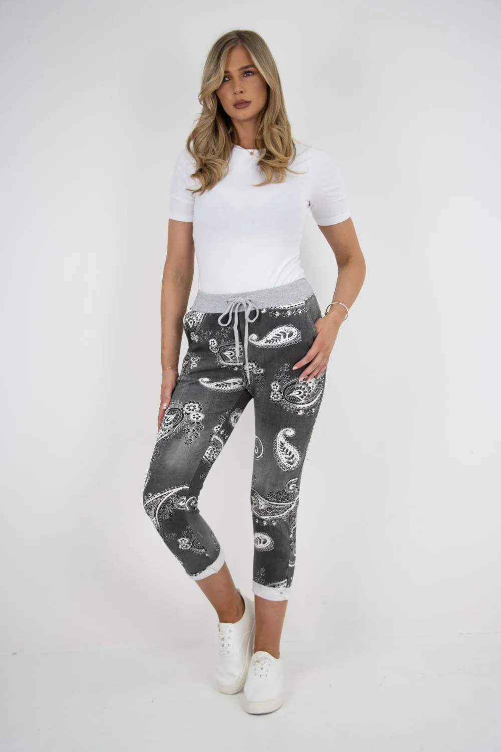 Italian Printed Cotton Ladies Trouser