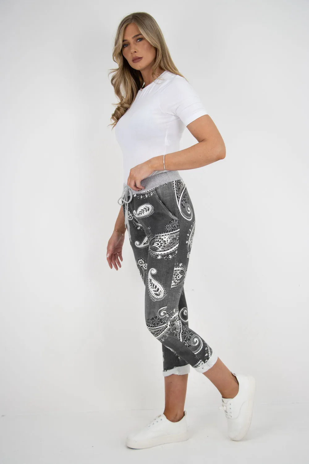 Italian Printed Cotton Ladies Trouser