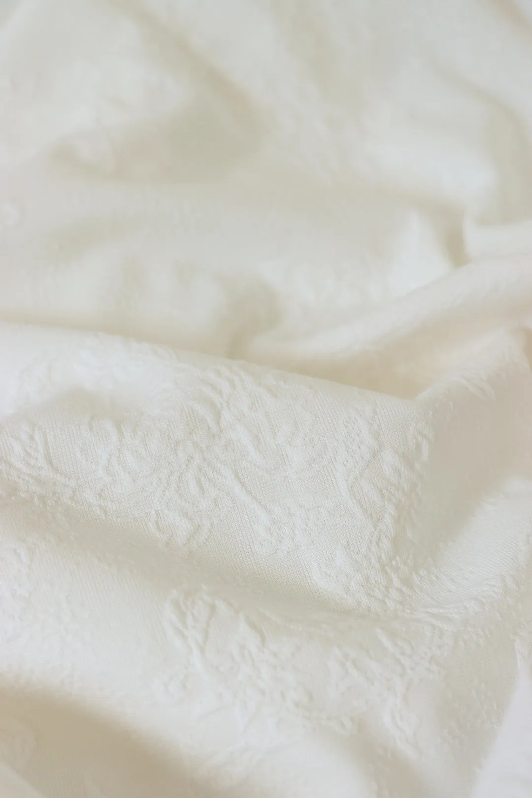 Ivory Floral Embossed Jacquard Knit