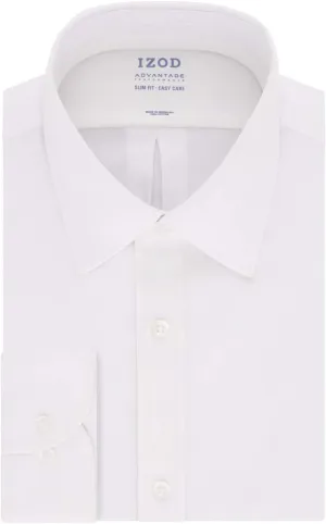 IZOD Men's Dress Shirt Slim Fit Stretch Fx Cooling Collar Solid