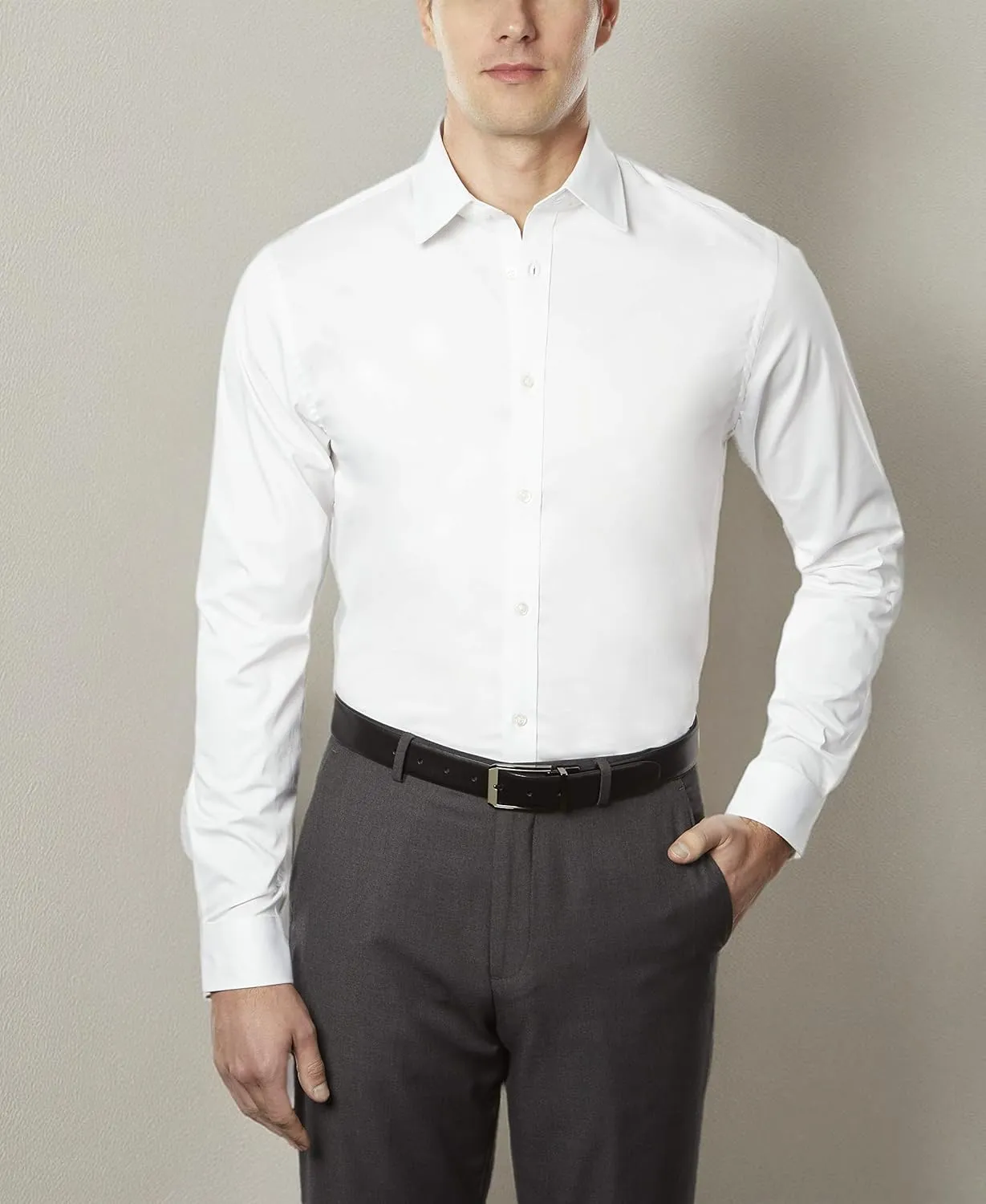 IZOD Men's Dress Shirt Slim Fit Stretch Fx Cooling Collar Solid