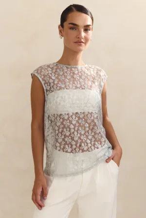 Non Irritating Seams Jaida Lace Top (Blue)