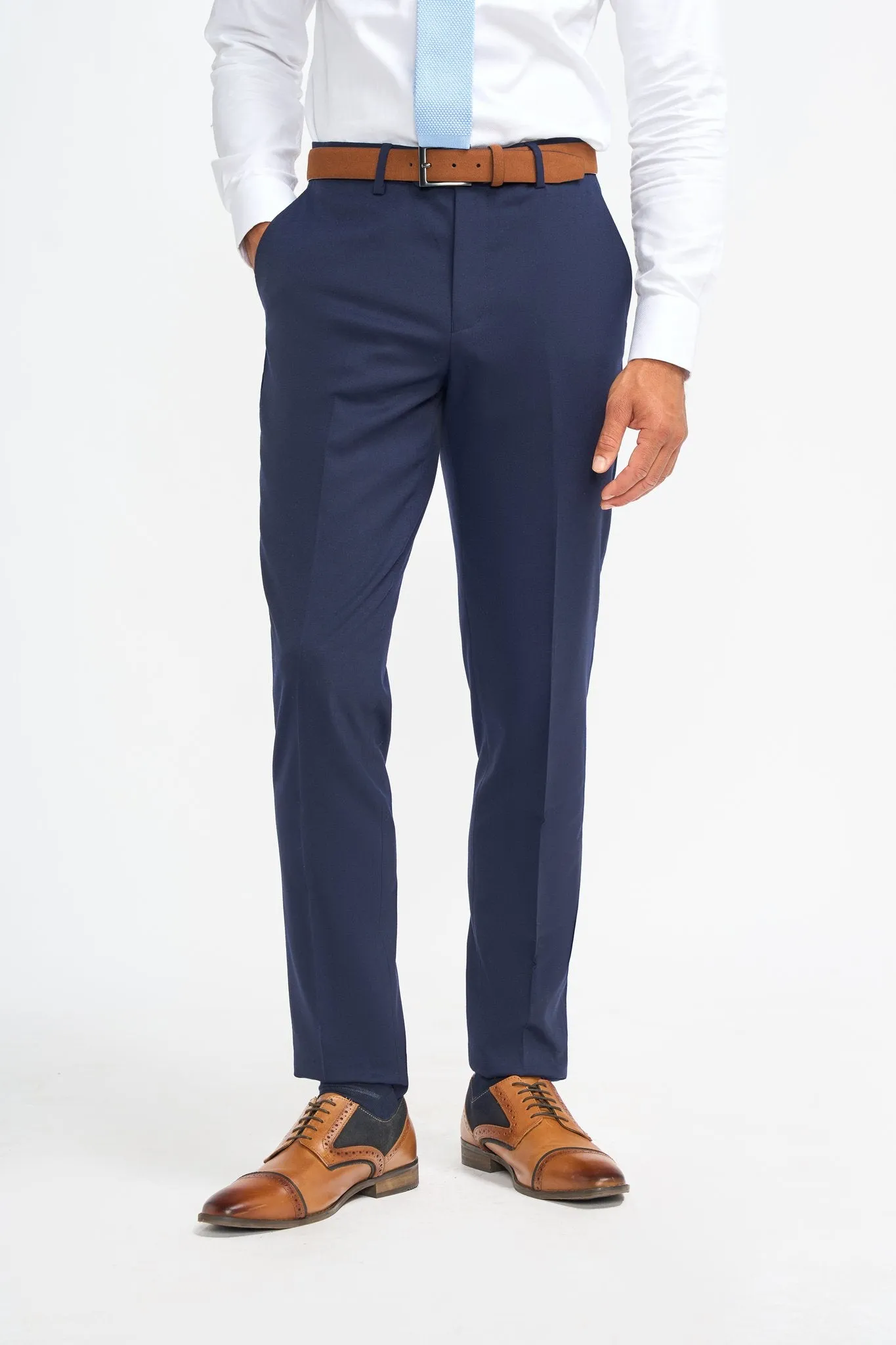 James Navy Super 130s Wool Three Piece Suit