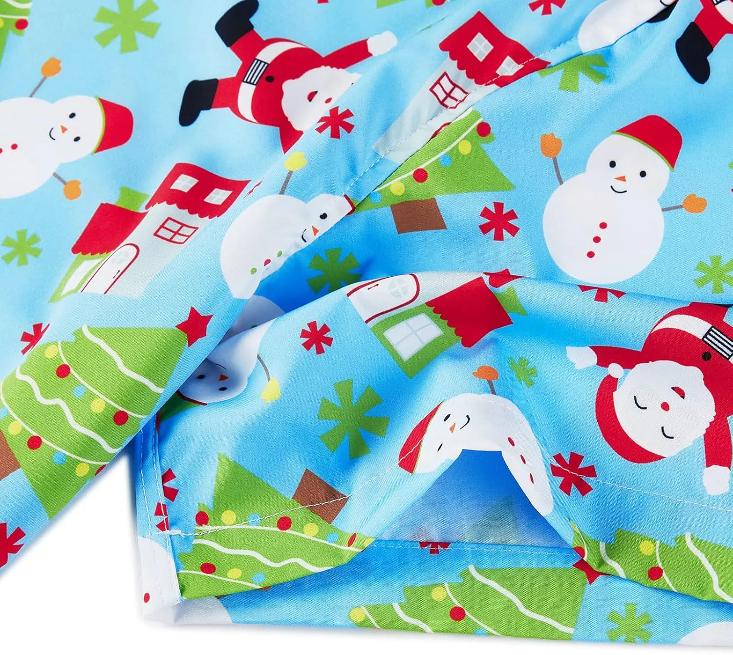 J&DHUASHA Christmas Hawaiian Shirt for Men Short Sleeve Button Down Santa Vacation Dress Shirts