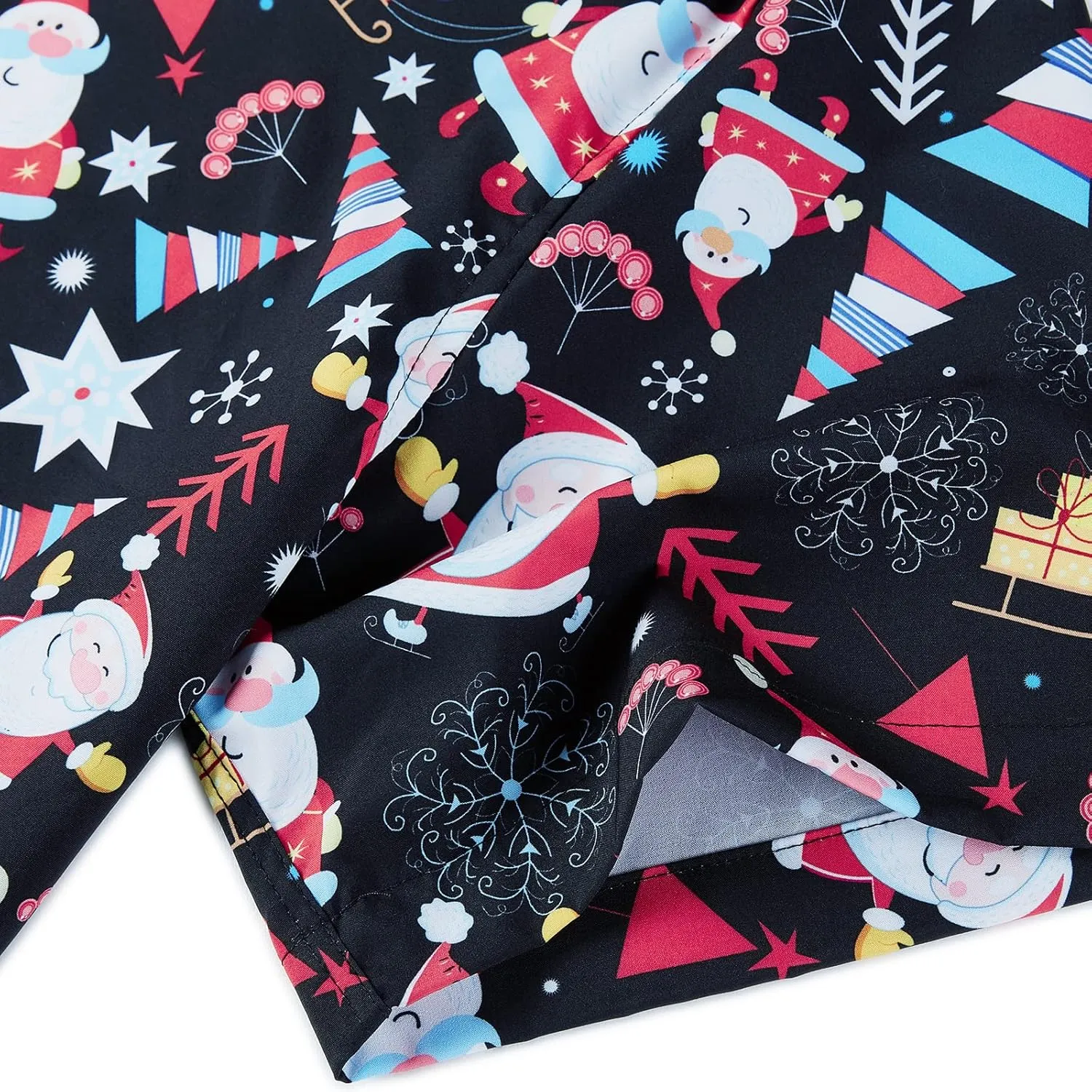 J&DHUASHA Christmas Hawaiian Shirt for Men Short Sleeve Button Down Santa Vacation Dress Shirts