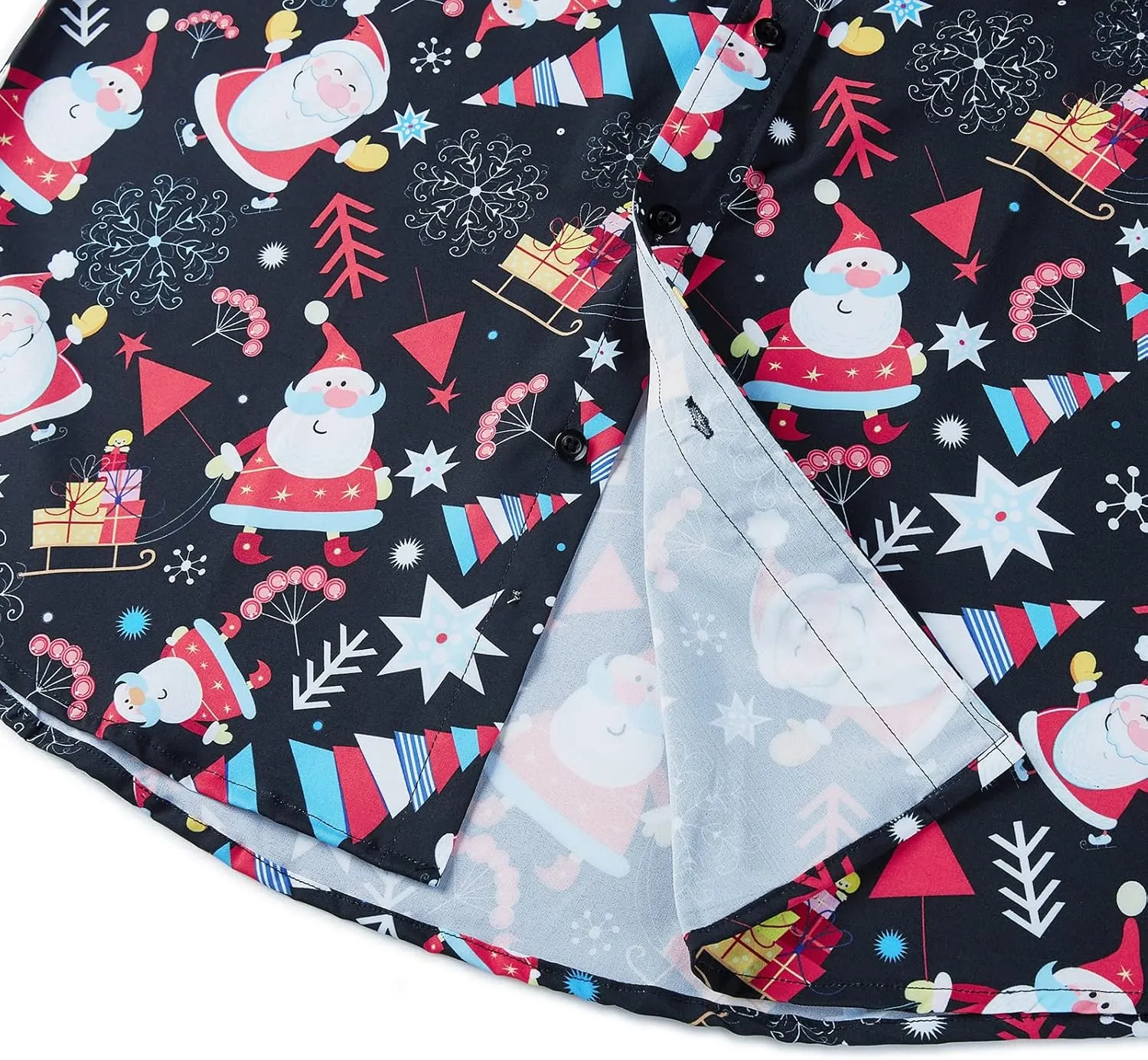J&DHUASHA Christmas Hawaiian Shirt for Men Short Sleeve Button Down Santa Vacation Dress Shirts