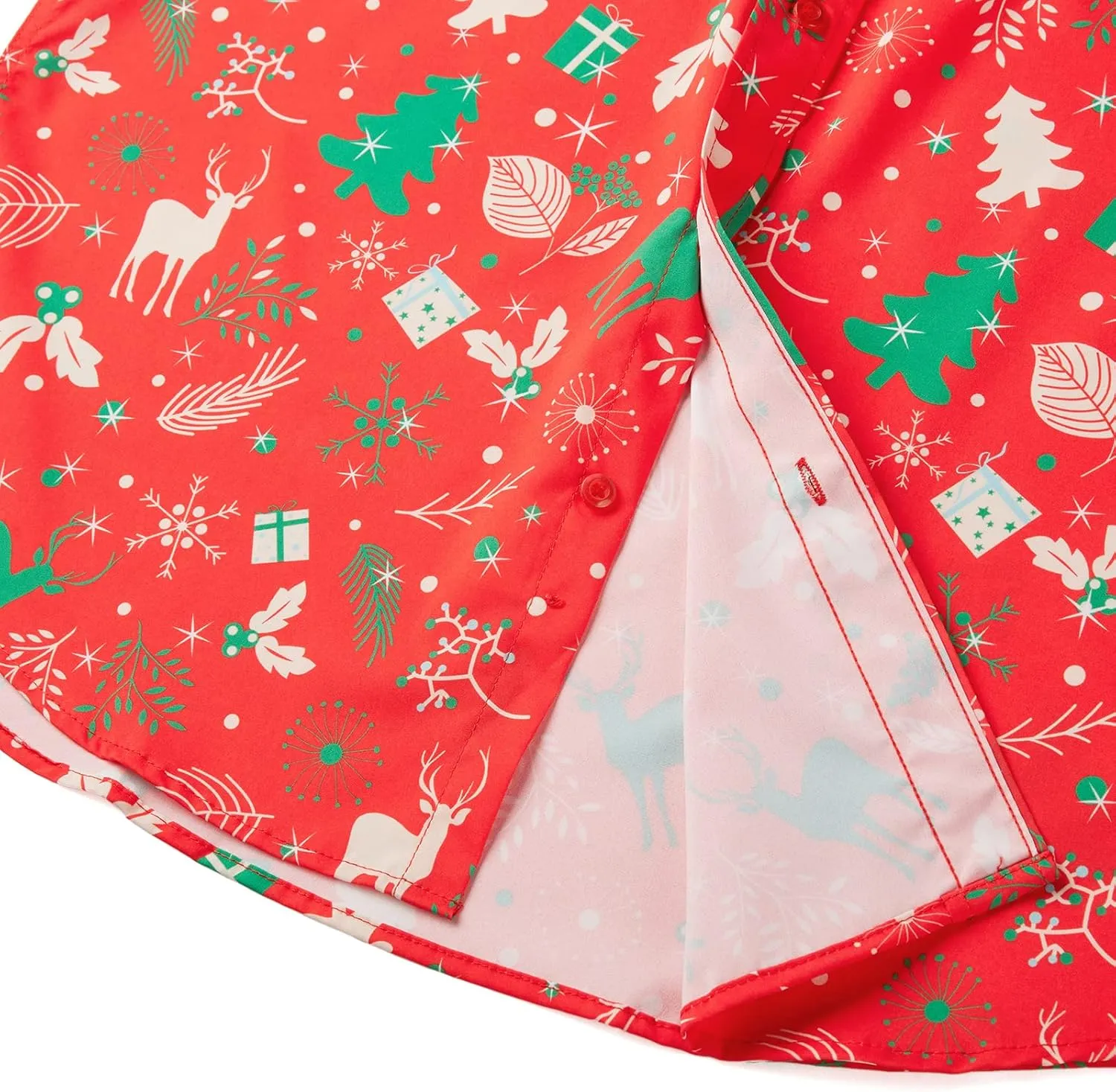 J&DHUASHA Christmas Hawaiian Shirt for Men Short Sleeve Button Down Santa Vacation Dress Shirts