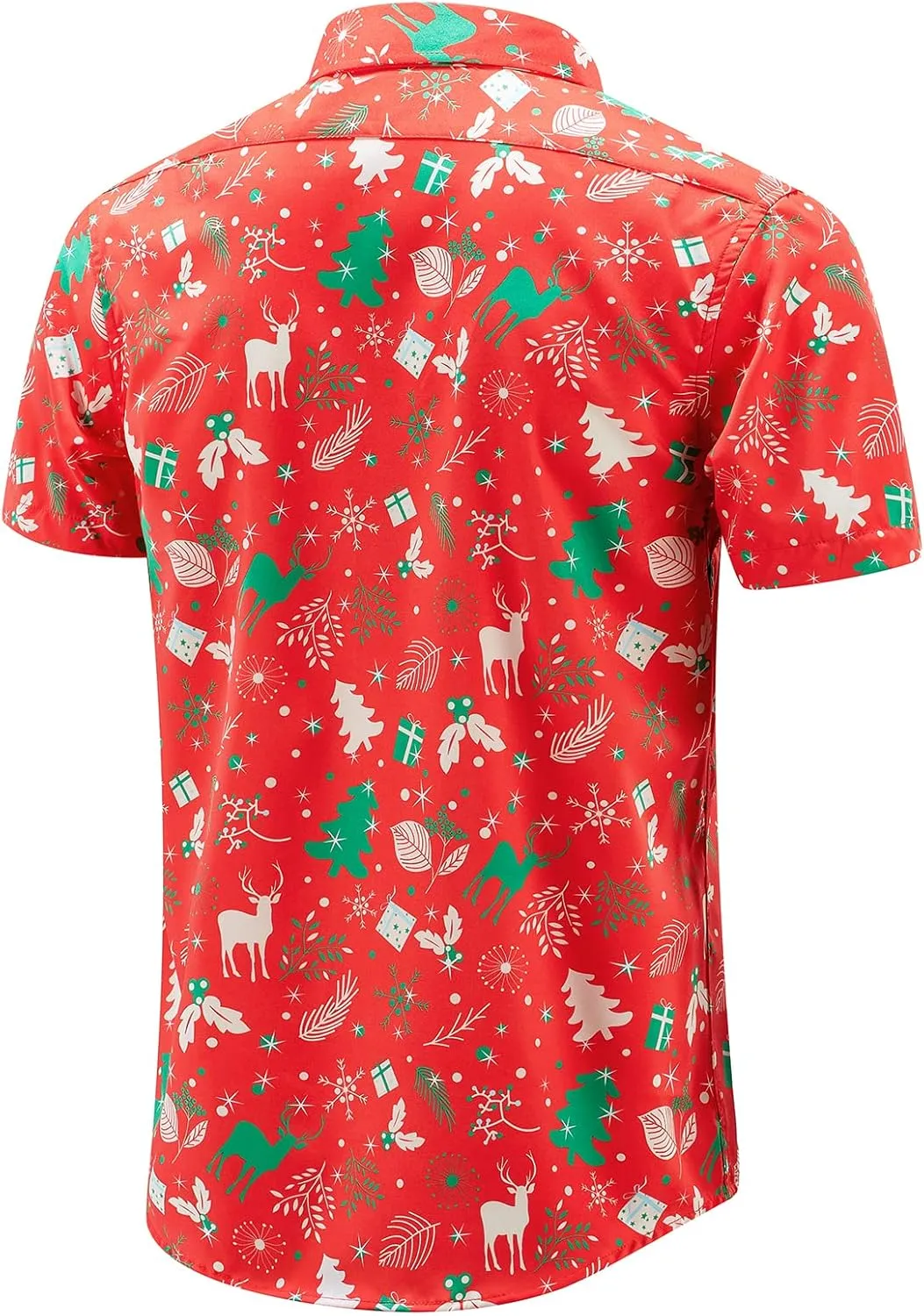 J&DHUASHA Christmas Hawaiian Shirt for Men Short Sleeve Button Down Santa Vacation Dress Shirts