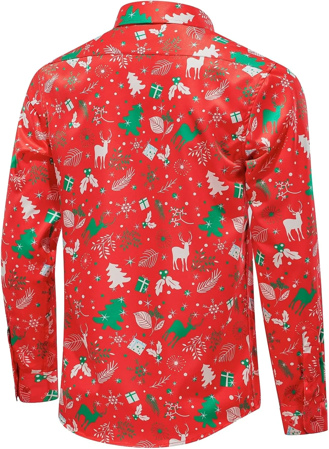 J&DHUASHA Christmas Hawaiian Shirt for Men Short Sleeve Button Down Santa Vacation Dress Shirts