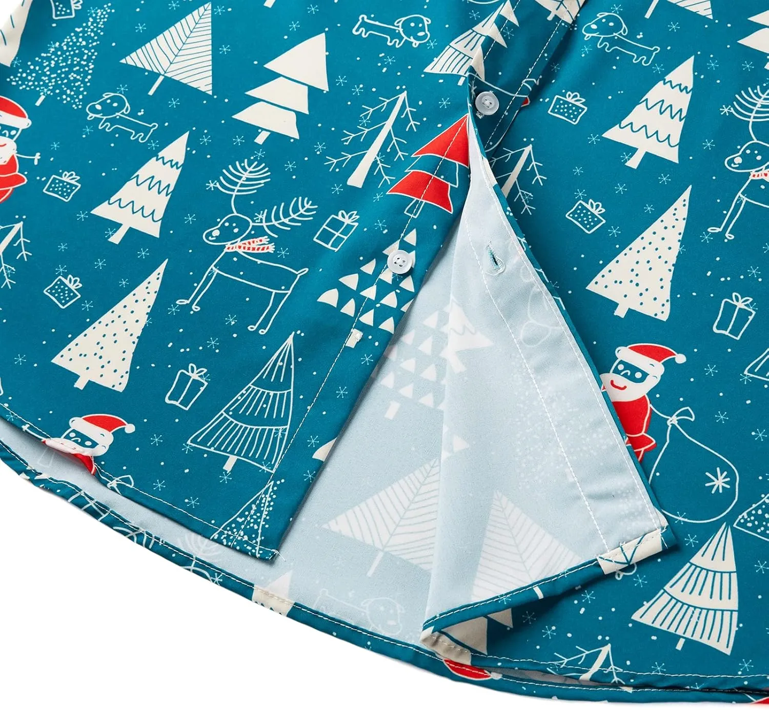 J&DHUASHA Christmas Hawaiian Shirt for Men Short Sleeve Button Down Santa Vacation Dress Shirts