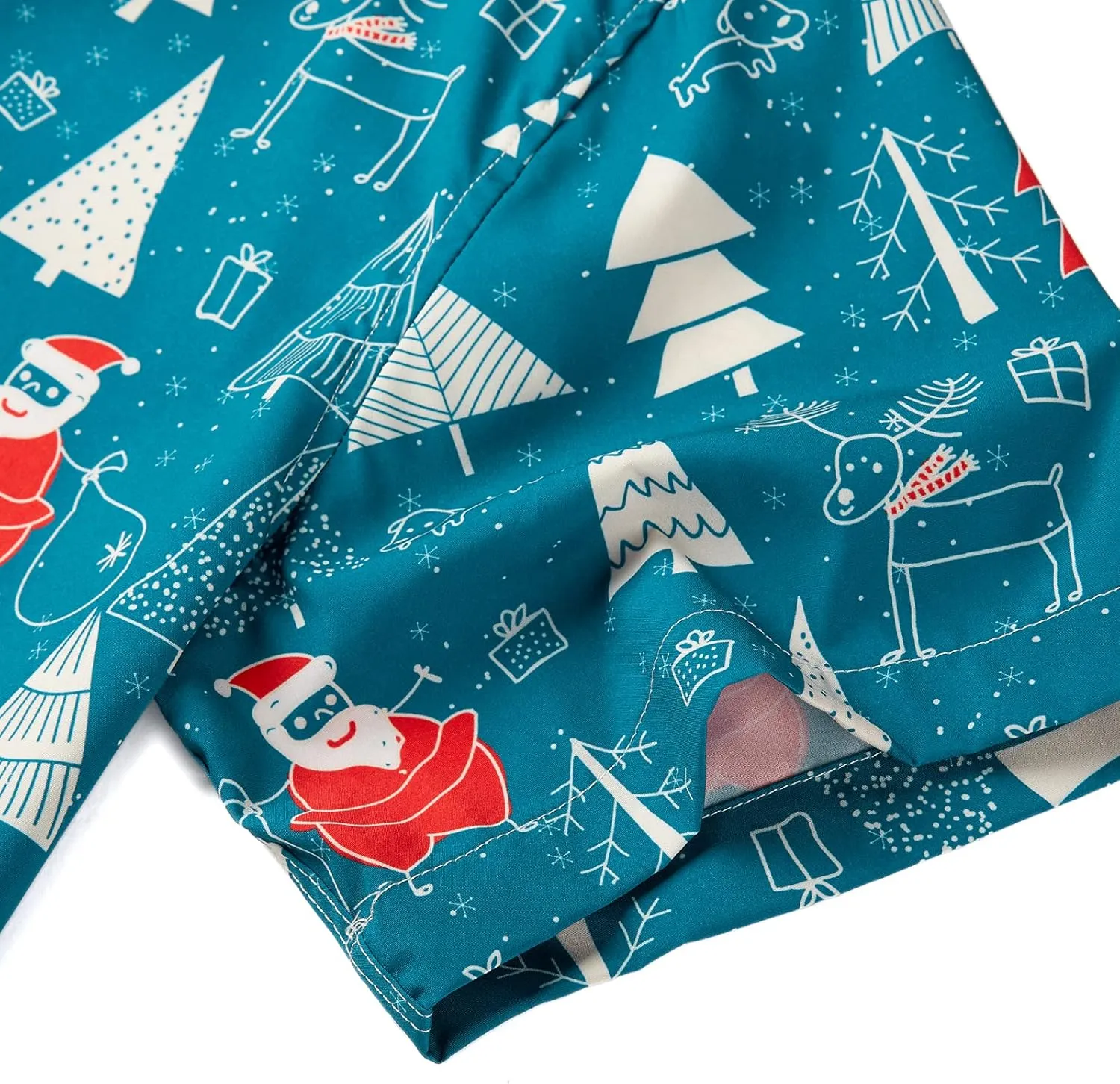 J&DHUASHA Christmas Hawaiian Shirt for Men Short Sleeve Button Down Santa Vacation Dress Shirts