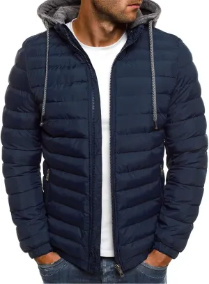 JIEMUXIU Mens Winter Warm Jackets Lightweight Puffer Jackets Zip up Padded Coat Packable Down Jacket Quilted Insulated Jacket