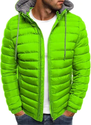 JIEMUXIU Mens Winter Warm Jackets Lightweight Puffer Jackets Zip up Padded Coat Packable Down Jacket Quilted Insulated Jacket