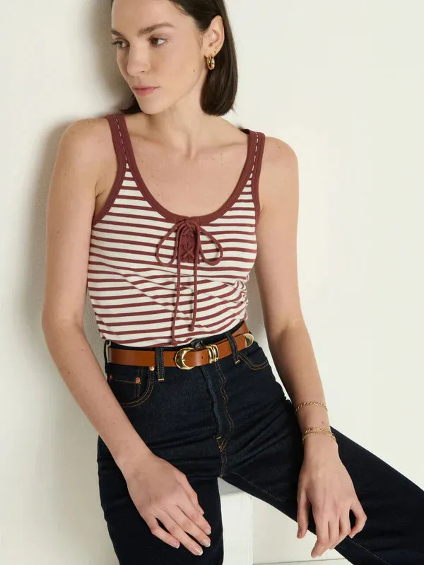 Contoured Armhole Design Jill Lace Up Tank