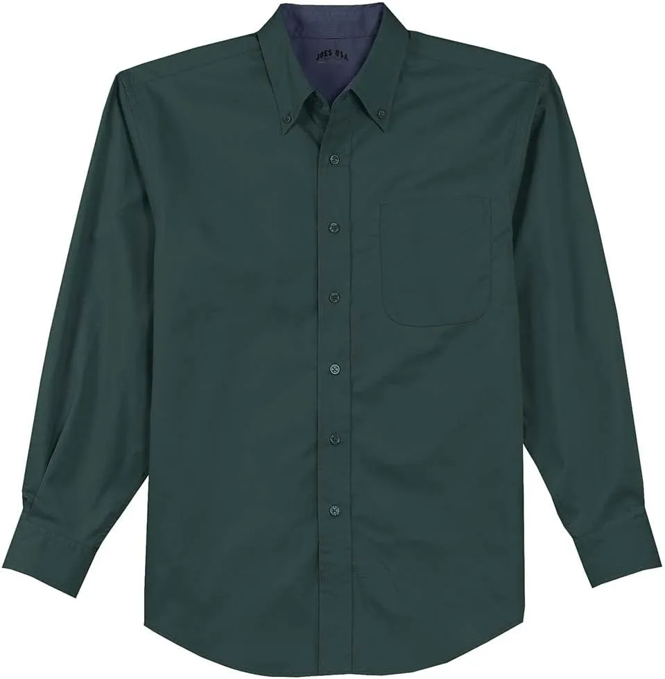 Joe's USA Men's Long Sleeve Wrinkle Resistant Easy Care Shirts in Regular, Big & Tall