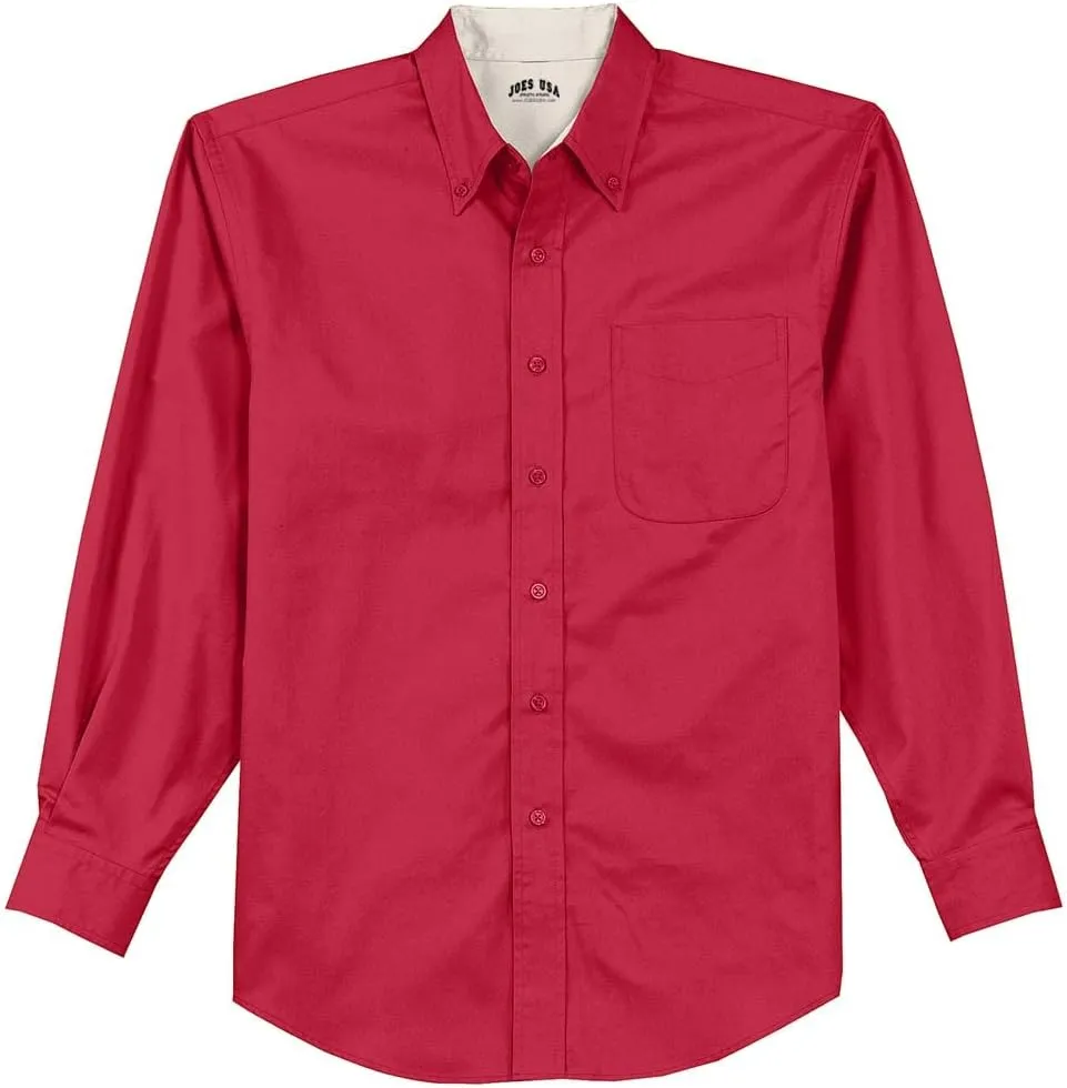 Joe's USA Men's Long Sleeve Wrinkle Resistant Easy Care Shirts in Regular, Big & Tall