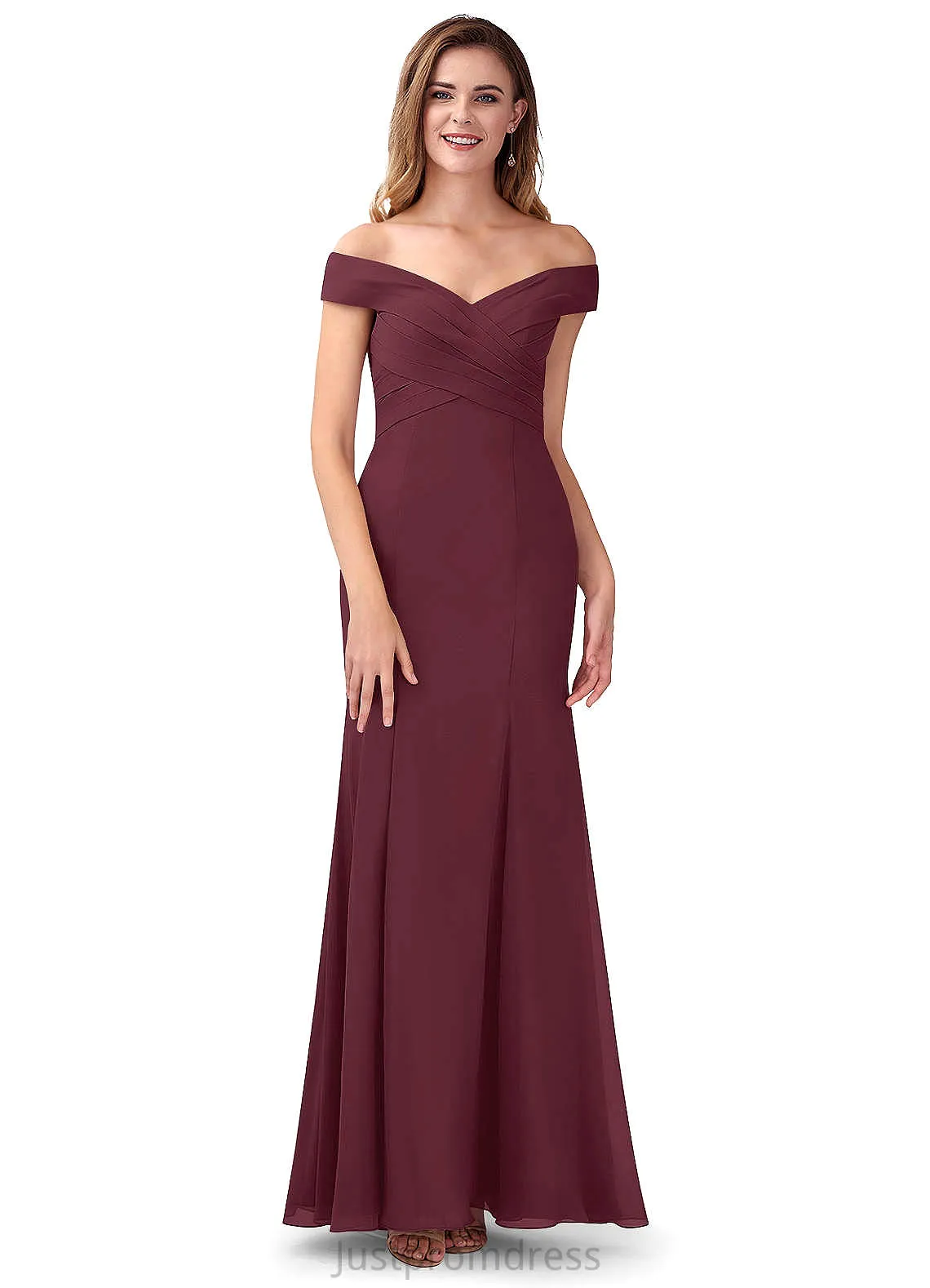 Johanna Floor Length Straps Sleeveless Sheath/Column Bridesmaid Dresses