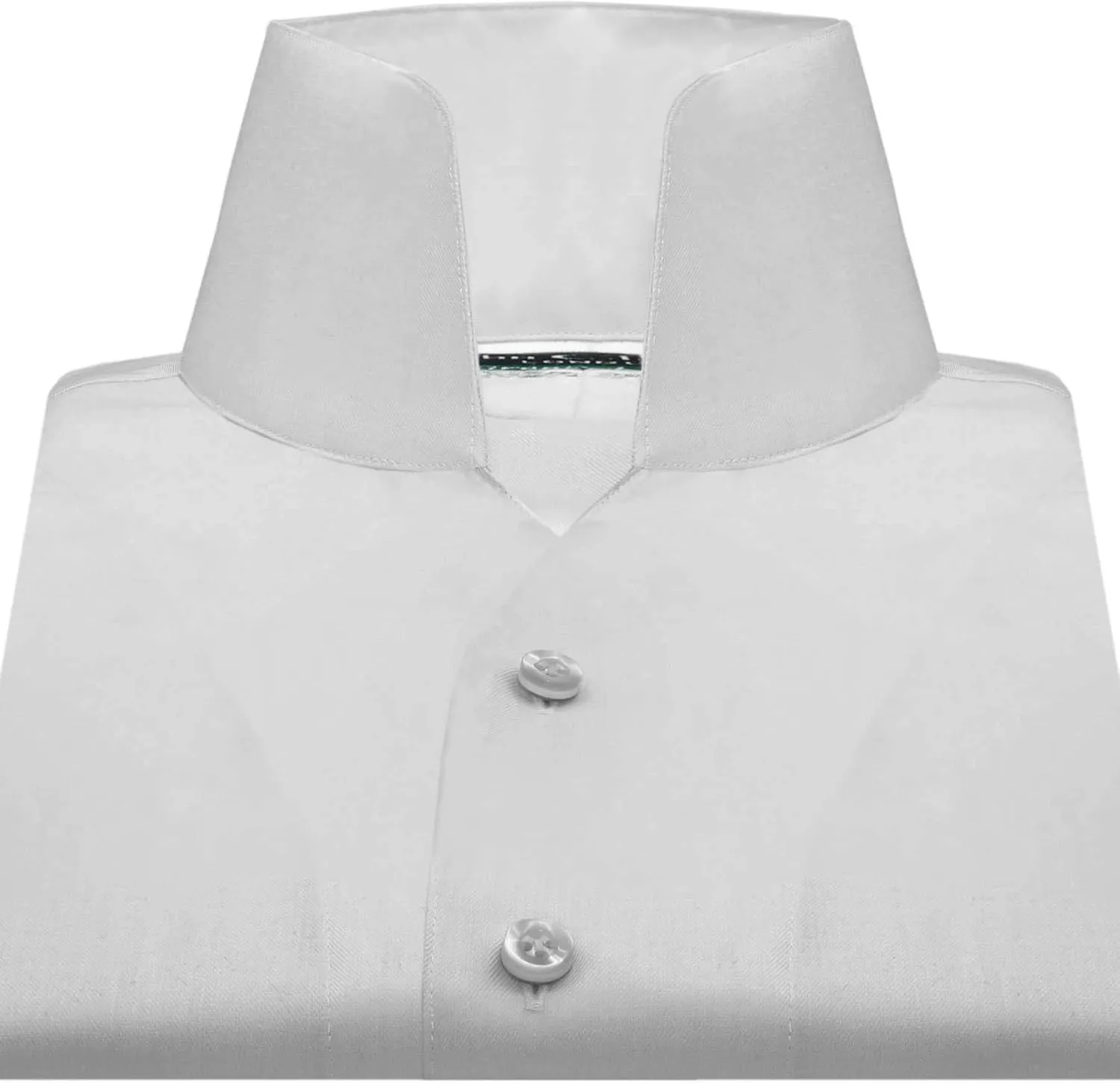 John Clothier High Open Collar Grey Men's Non Iron Cotton Shirt
