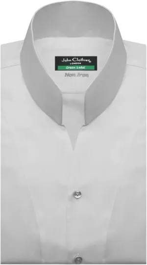 John Clothier High Open Collar Grey Men's Non Iron Cotton Shirt