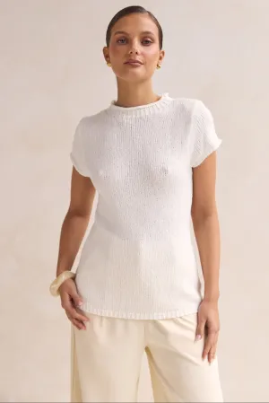 Jolie Knit Top (White) Warm Fabric