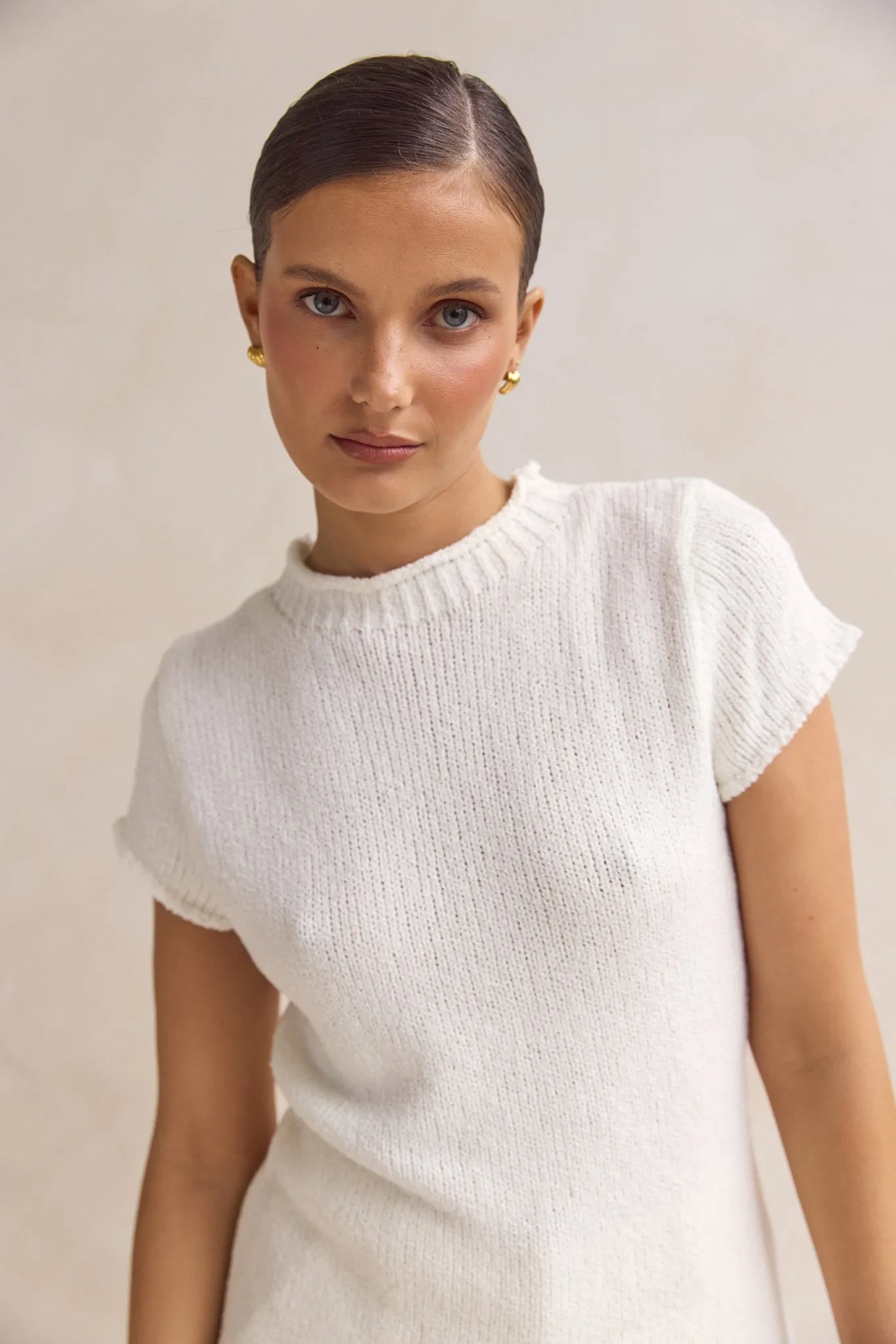 Jolie Knit Top (White) FadeResistant