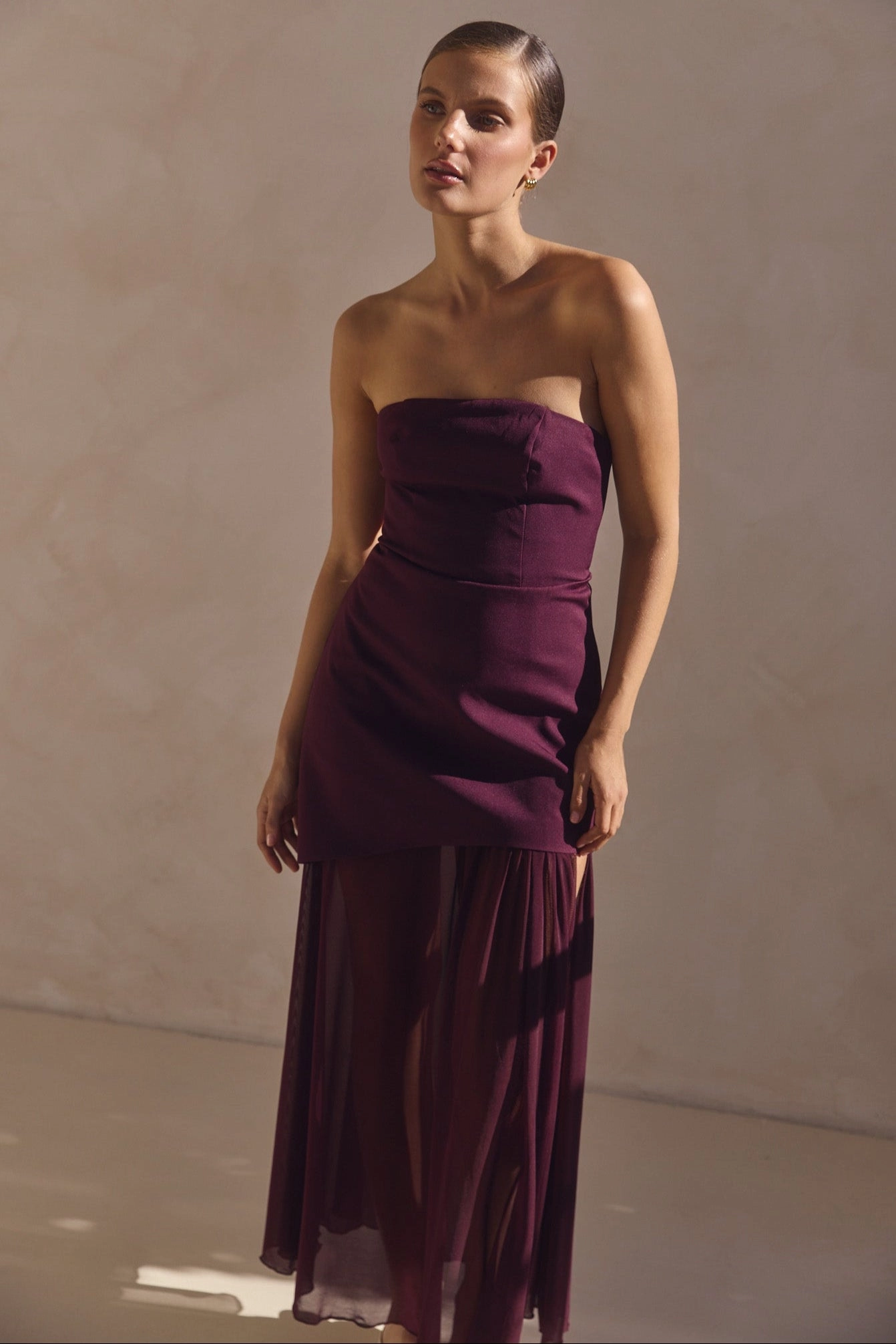 Chilly Day Layers Juliana Maxi Dress (Plum)
